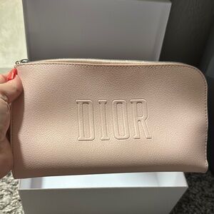 Authentic Dior Pink Cosmetic Case with Structured Design